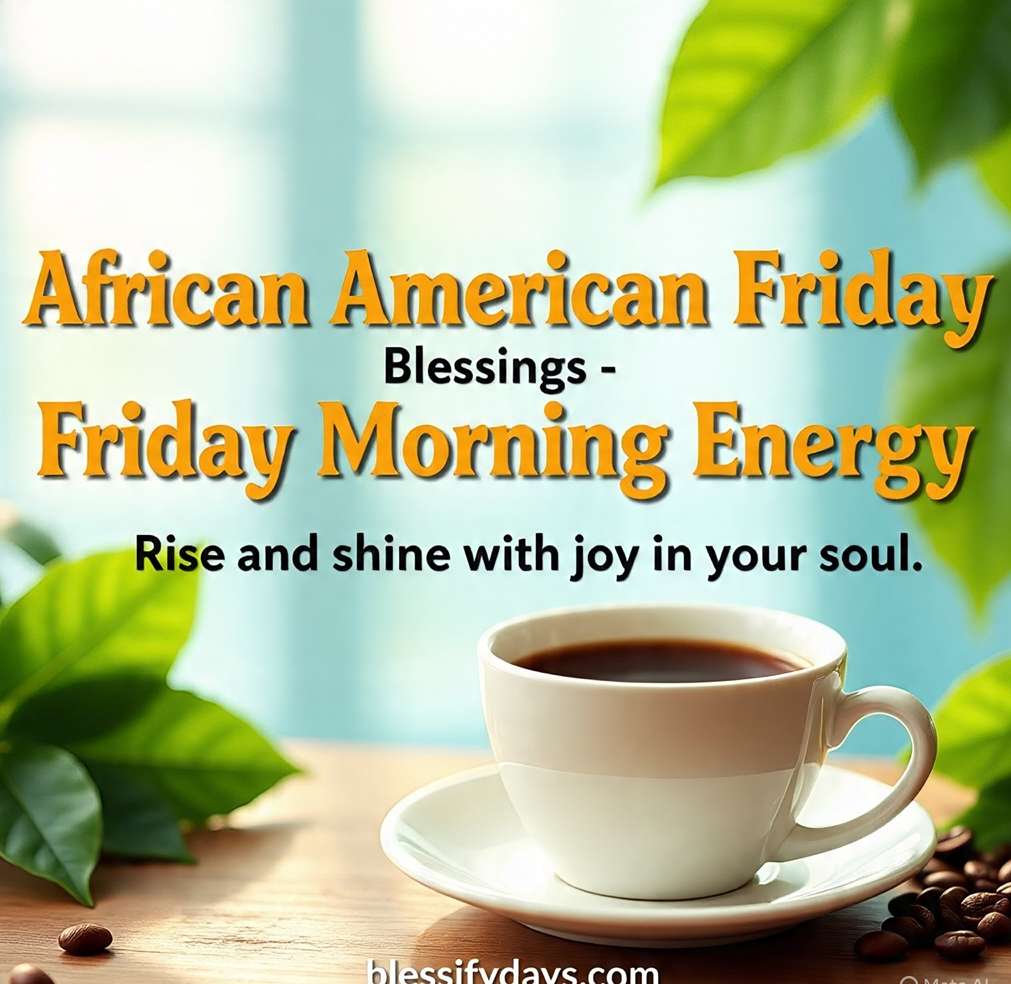 Friday morning African American blessings inspirational energy image.