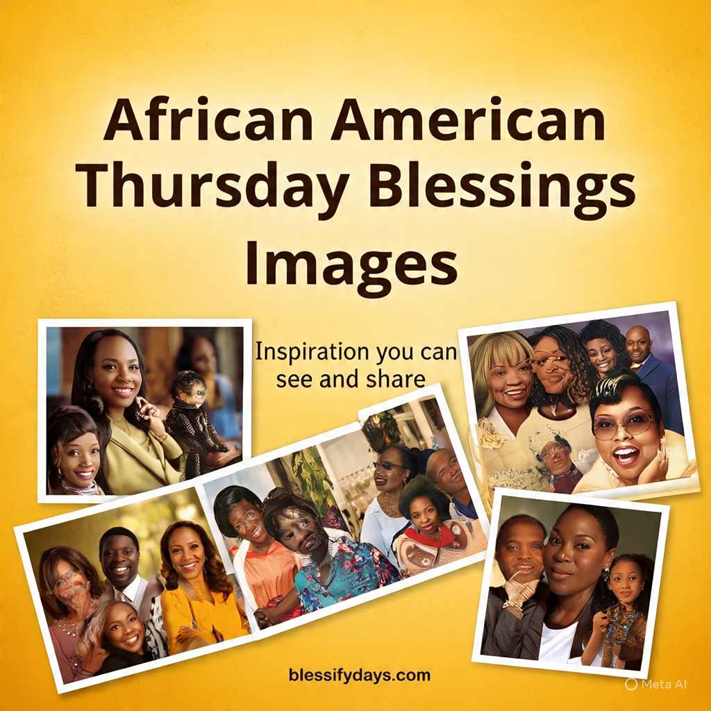 African American Thursday Blessings Images with motivational design and text overlay.