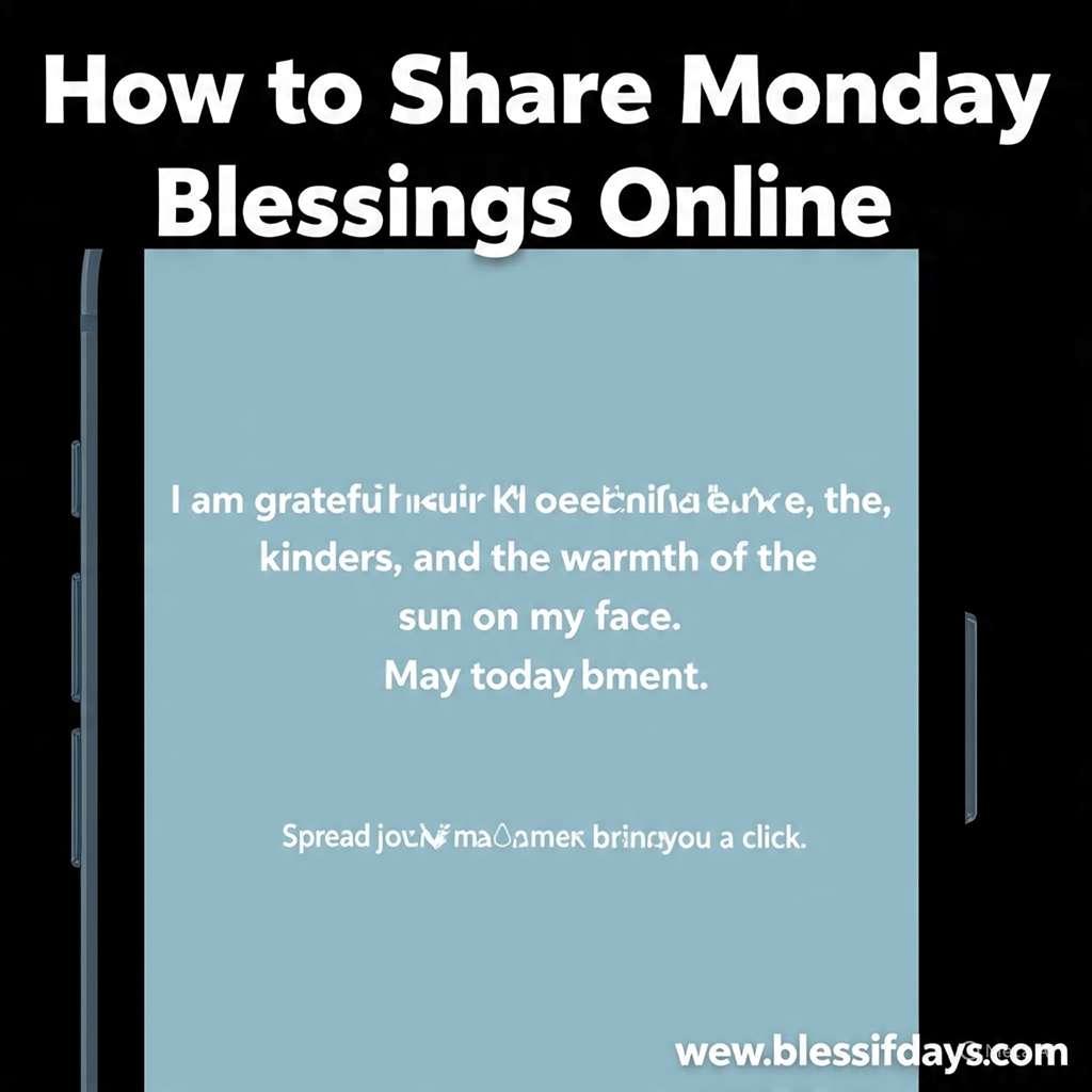 Smartphone screen with “Share Monday Blessings”