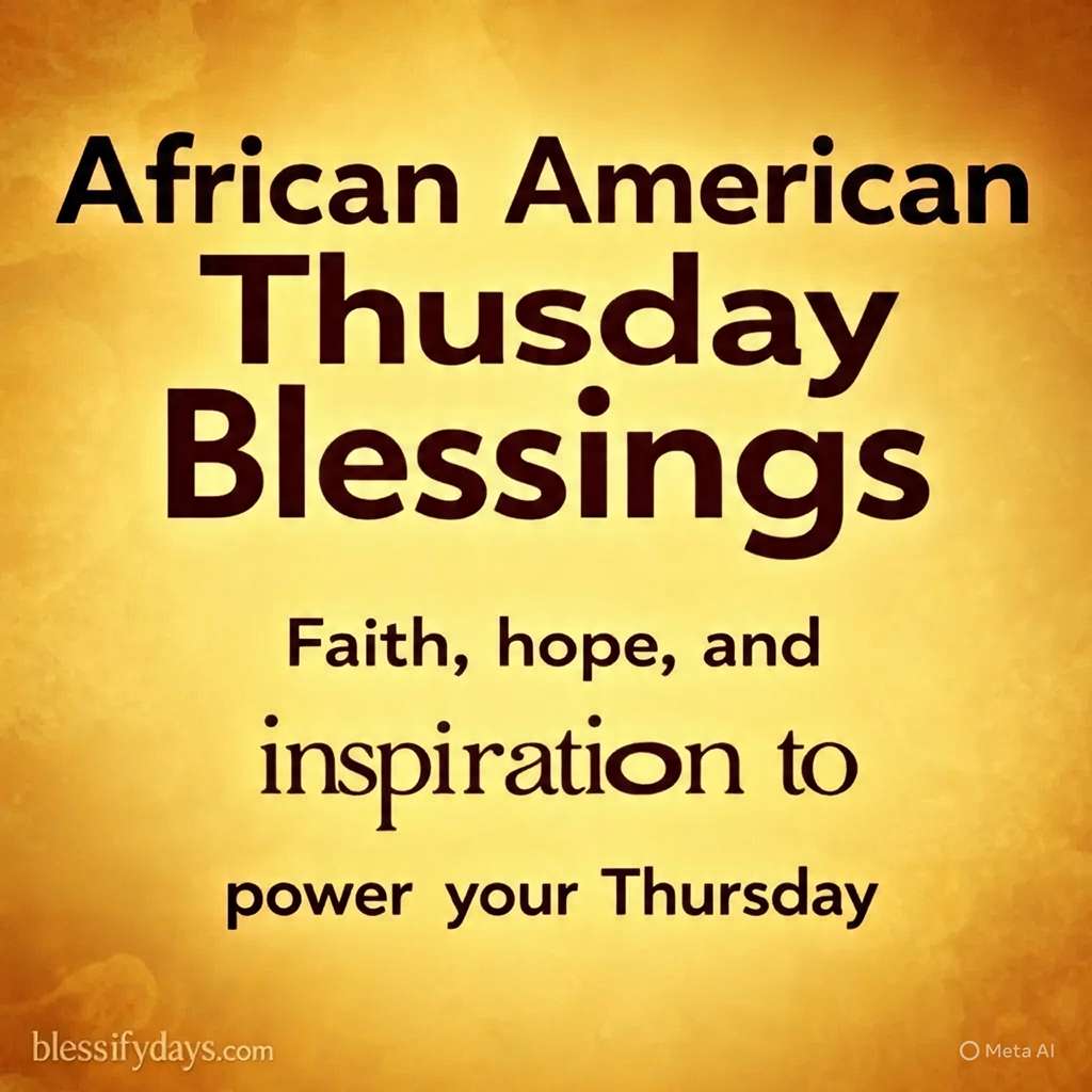 African American Thursday blessings image with uplifting prayer