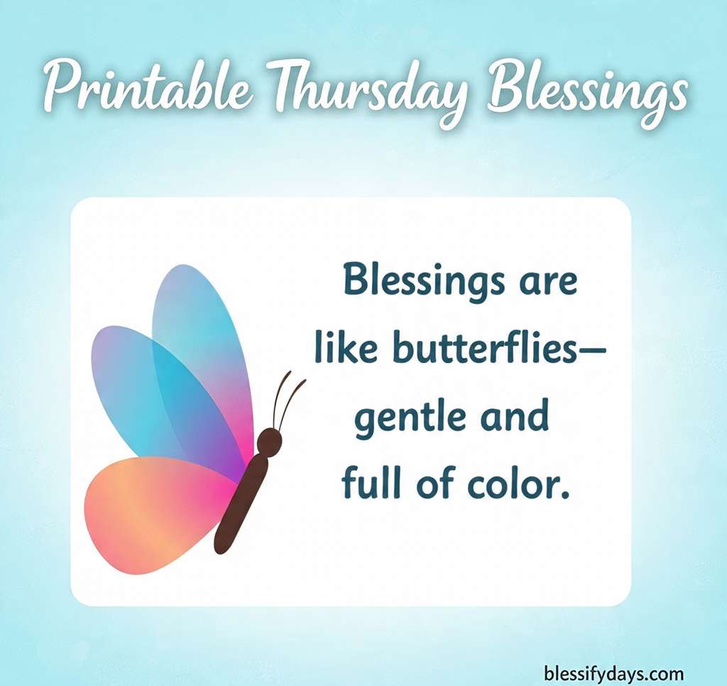 Printable card-style Thursday blessings image for Instagram, Pinterest or Canva designs