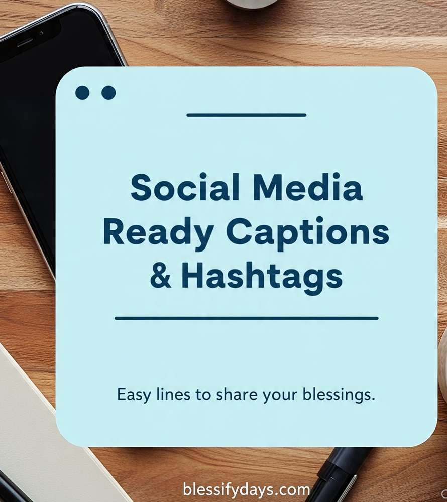 Trendy social media style Wednesday Blessings image with captions, hashtags, and inspirational design.