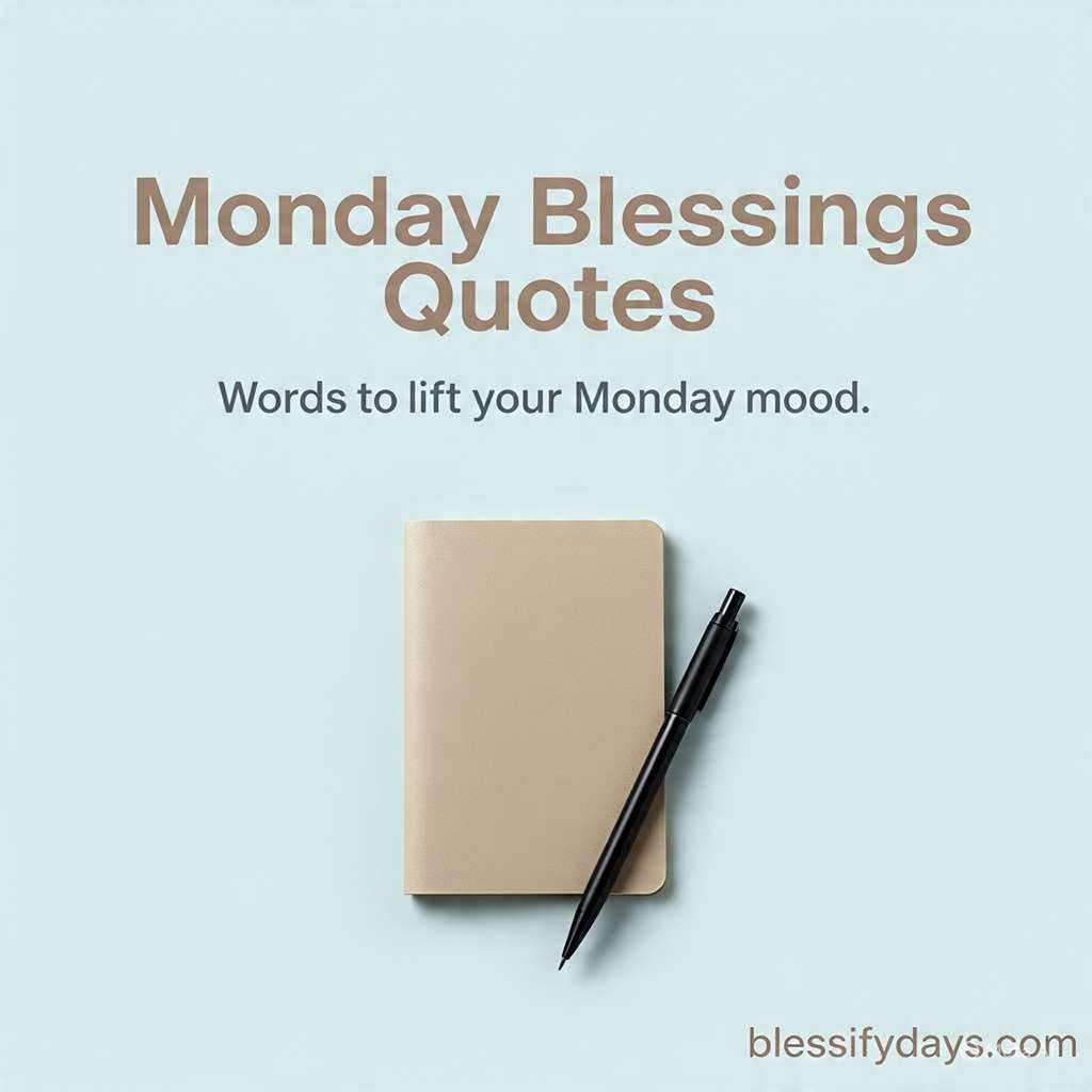 Notebook with “Monday Blessings Quotes”