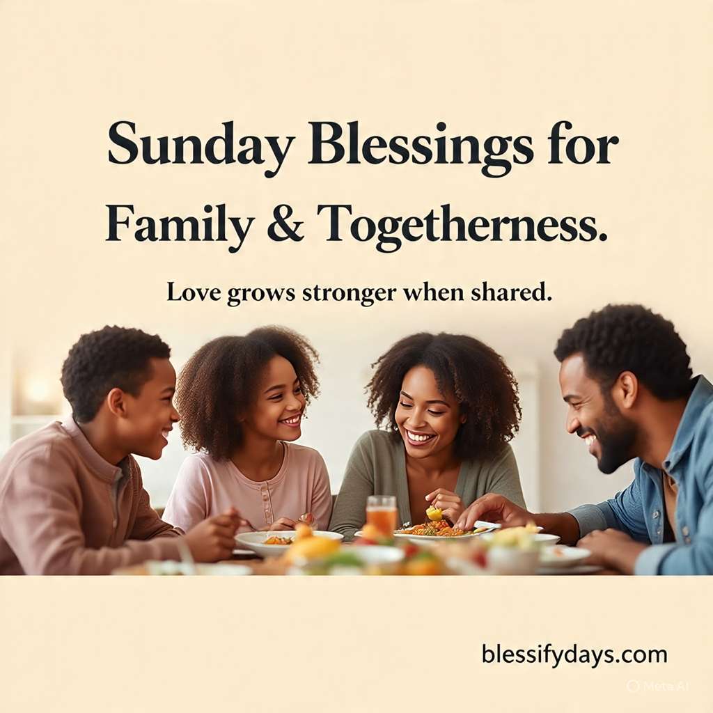 Sunday blessings for family and togetherness with love and unity.