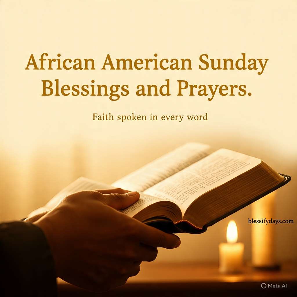 African American Sunday blessings and prayers shared with family and church.