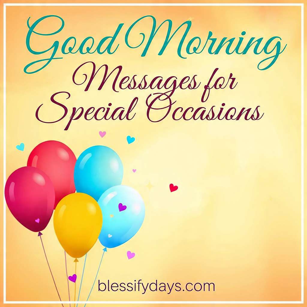 Special occasions image with balloons, hearts, and morning sunlight.