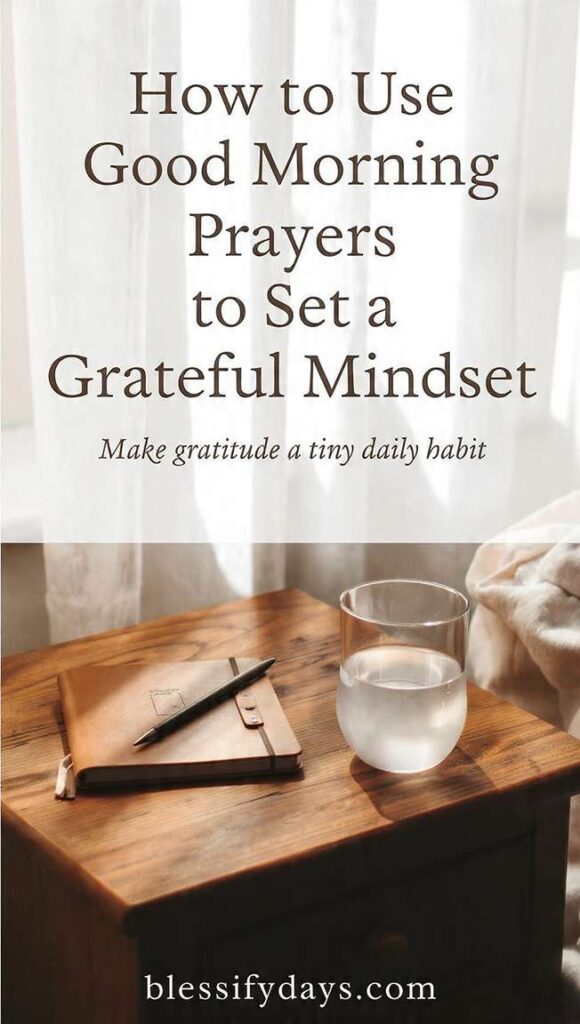 Morning routine setup with notebook for building gratitude habit