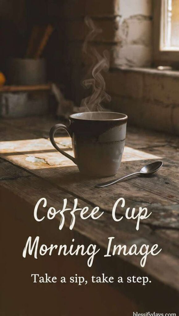 Warm coffee cup morning image